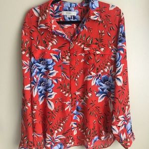 LOFT Floral Button Down Blouse